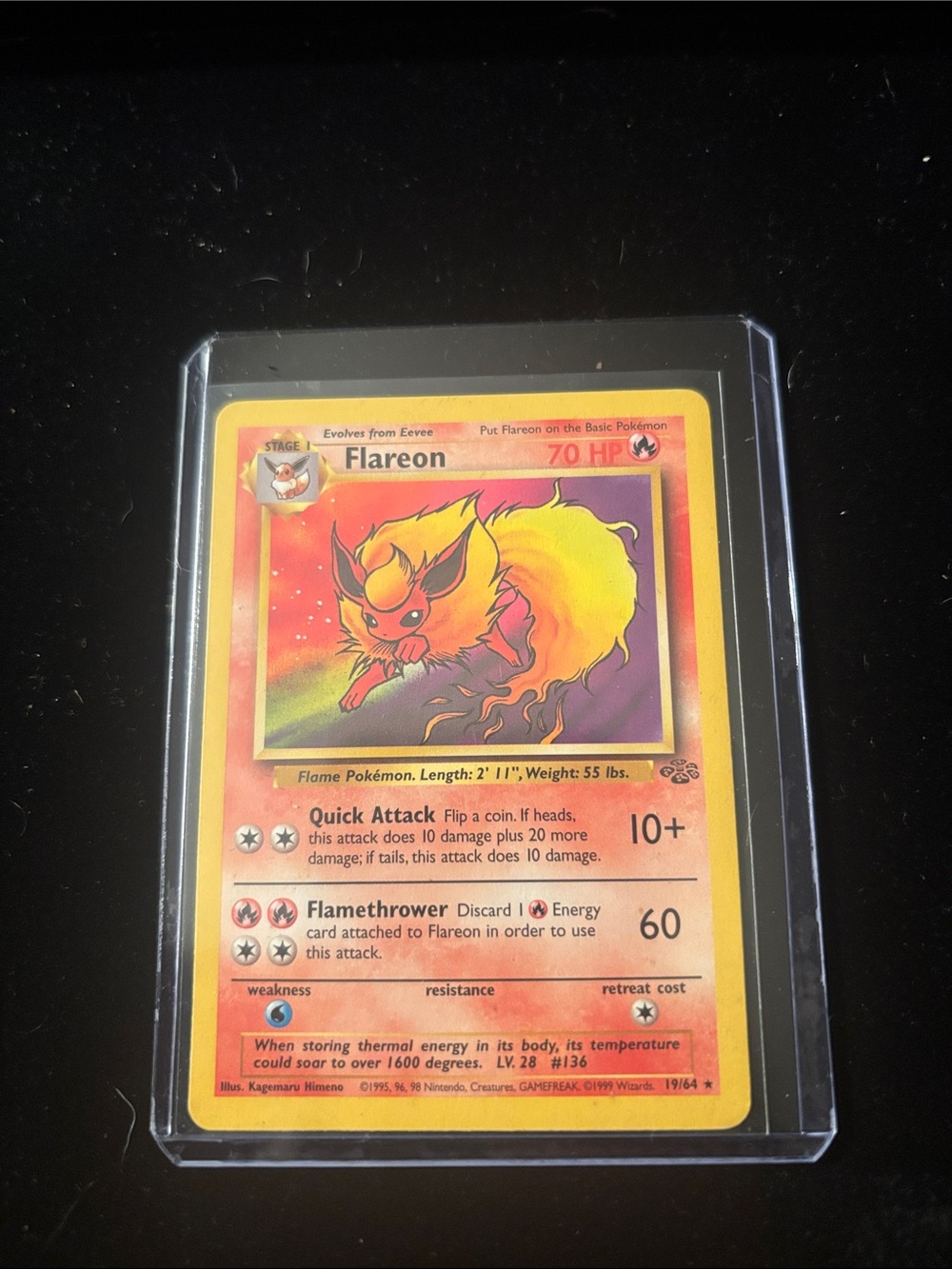 Pokemon Flareon Trading Card - Red, Yellow, Orange